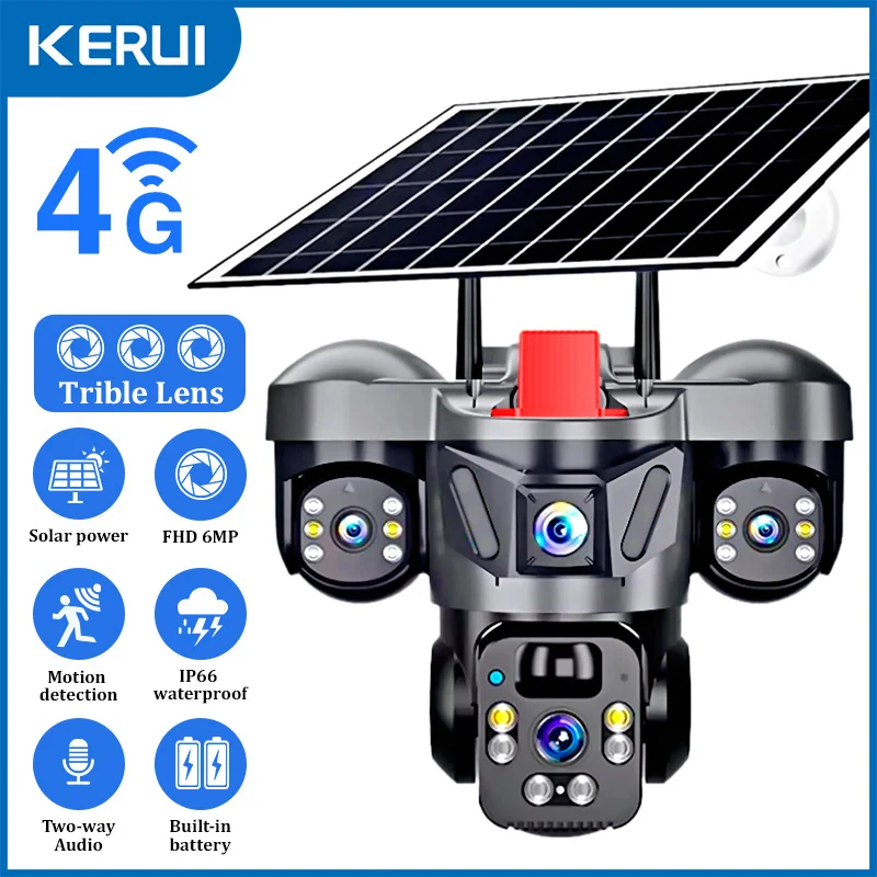 KERUI Outdoor PTZ 6MP 4G SIM W - Solar Panel Tilt Mount review and price